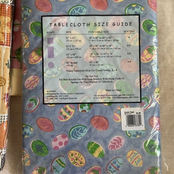 Vinyl Vintage Tablecloth Bundle; Thanksgiving Fall Spring Easter 52'' By 70'' - Picture 3 of 10